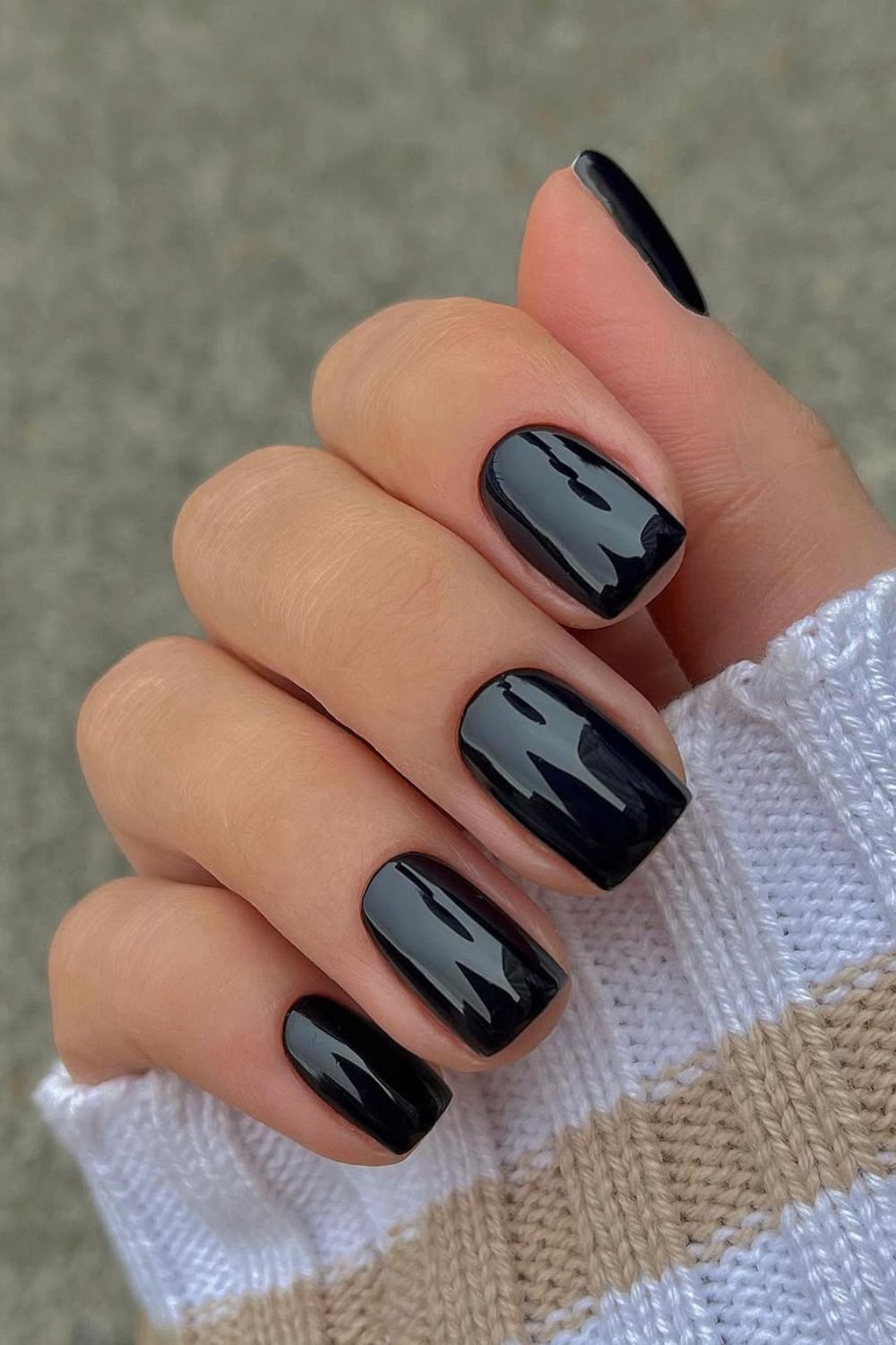 Solid black nails