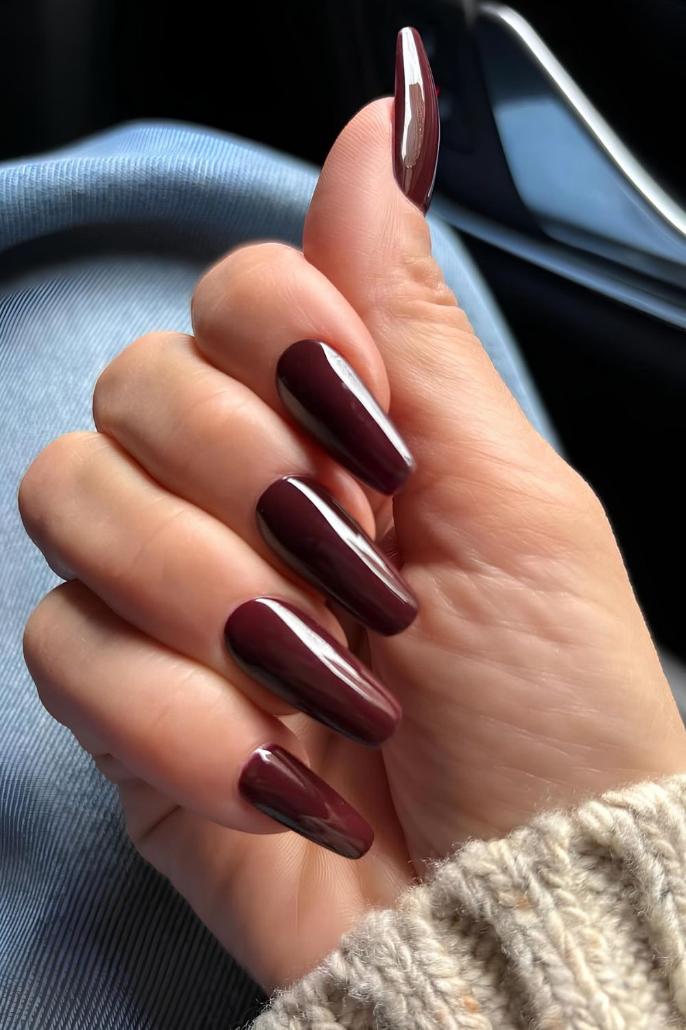 Solid chocolate cherry nails