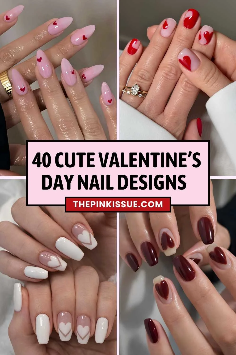 Valentine's Day nail designs Pinterest