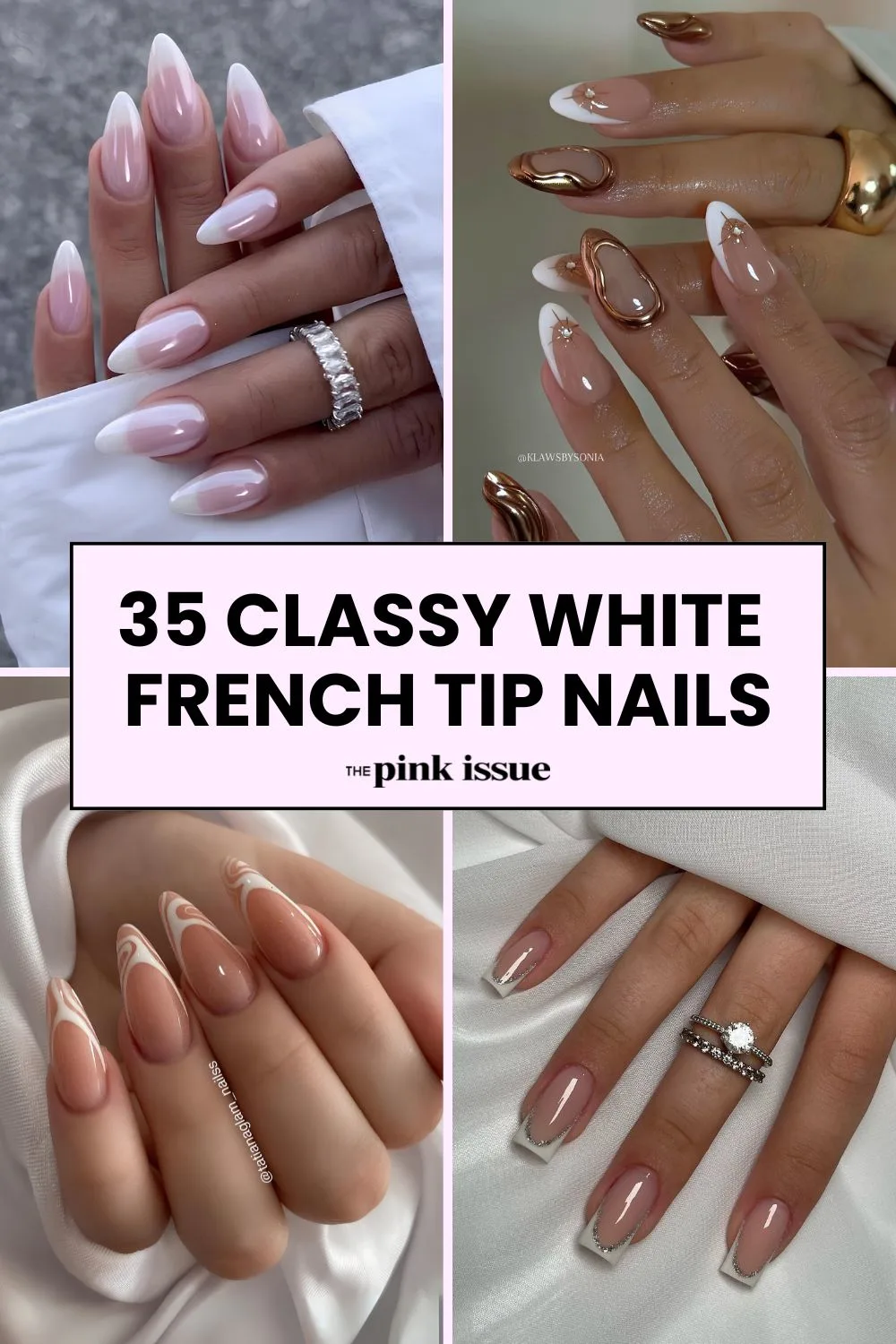 White French tip nail designs Pinterest