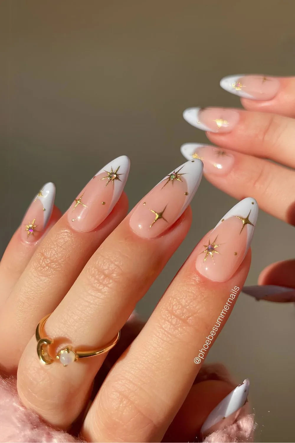 White celestial French tip mani