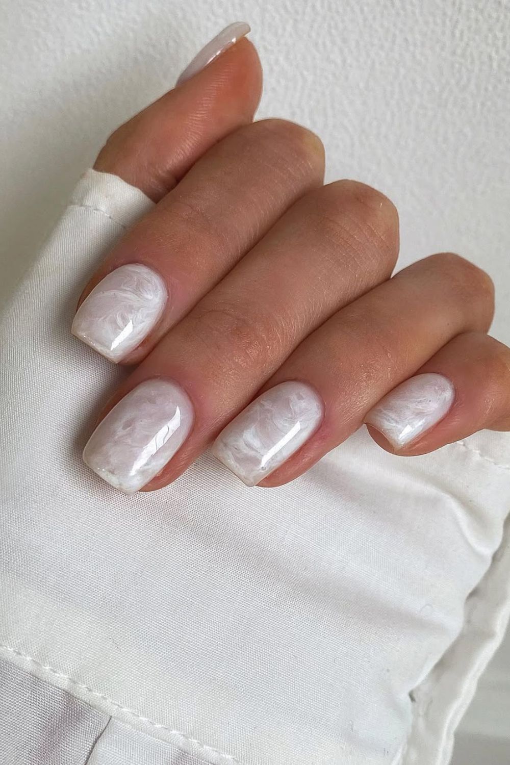 White marble nails