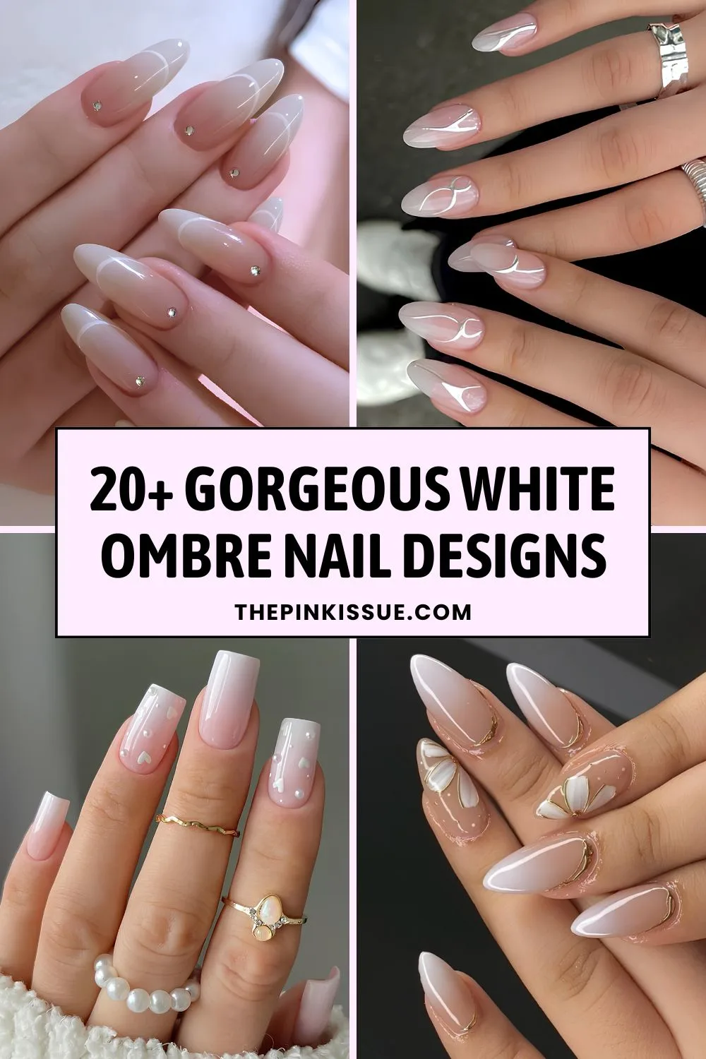 White ombre nail ideas Pinterest