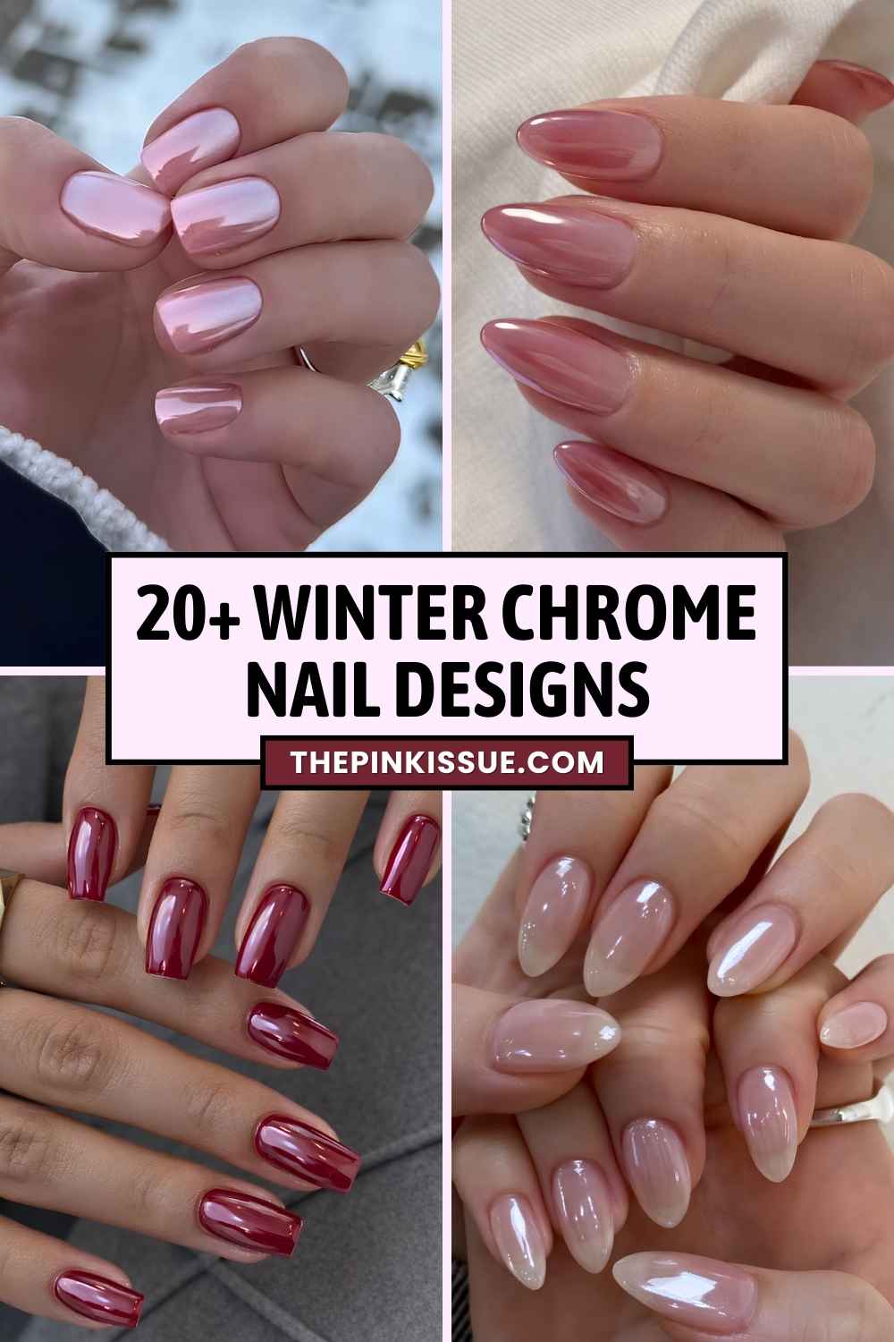 Winter chrome manicure inspo