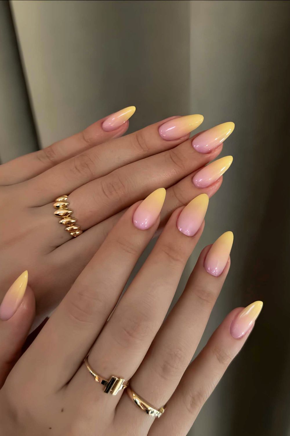 Yellow ombre nails