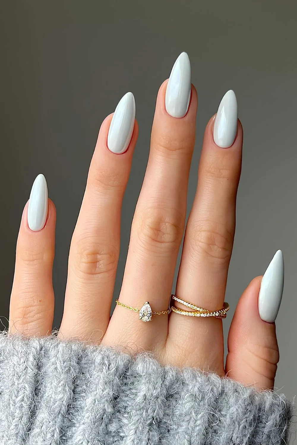 Baby blue chrome nails