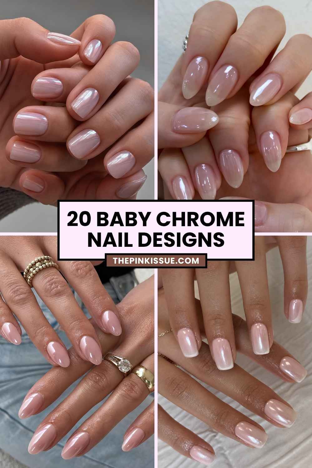 Baby chrome nail inspo Pinterest