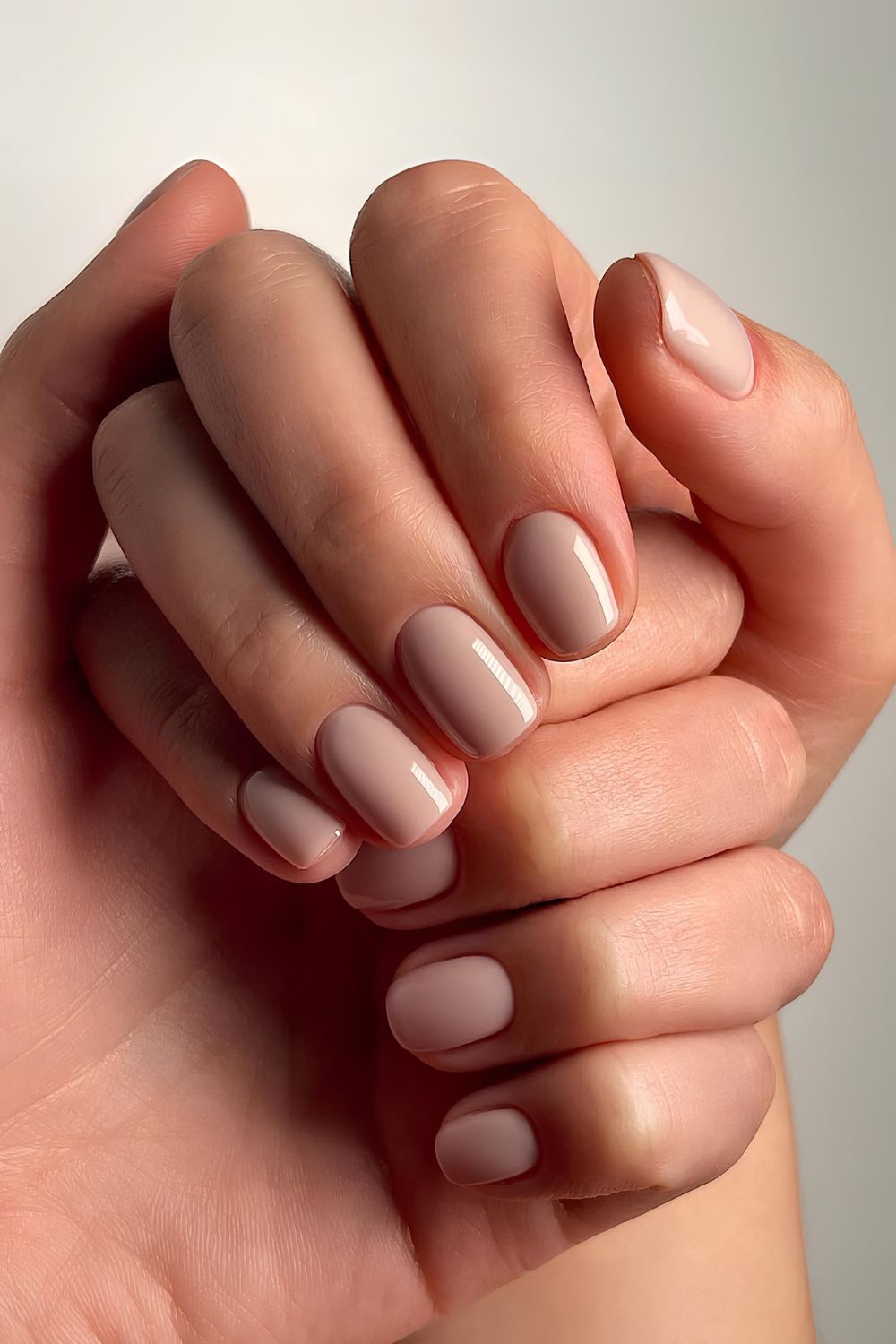 Beige clean-girl nails