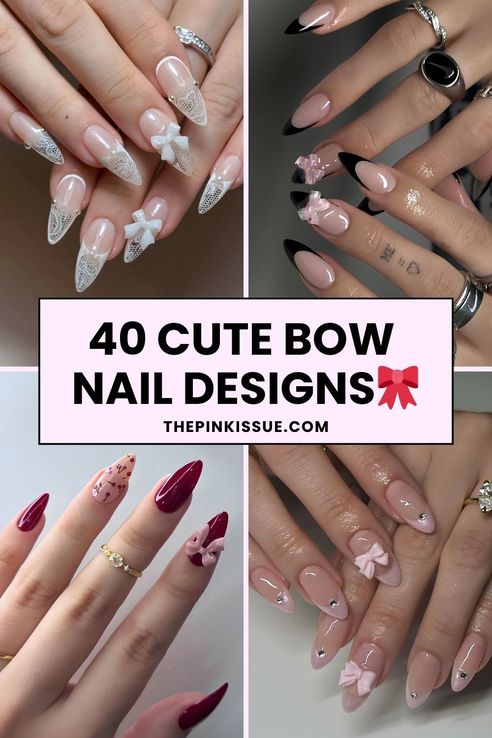 Bow nail ideas Pinterest