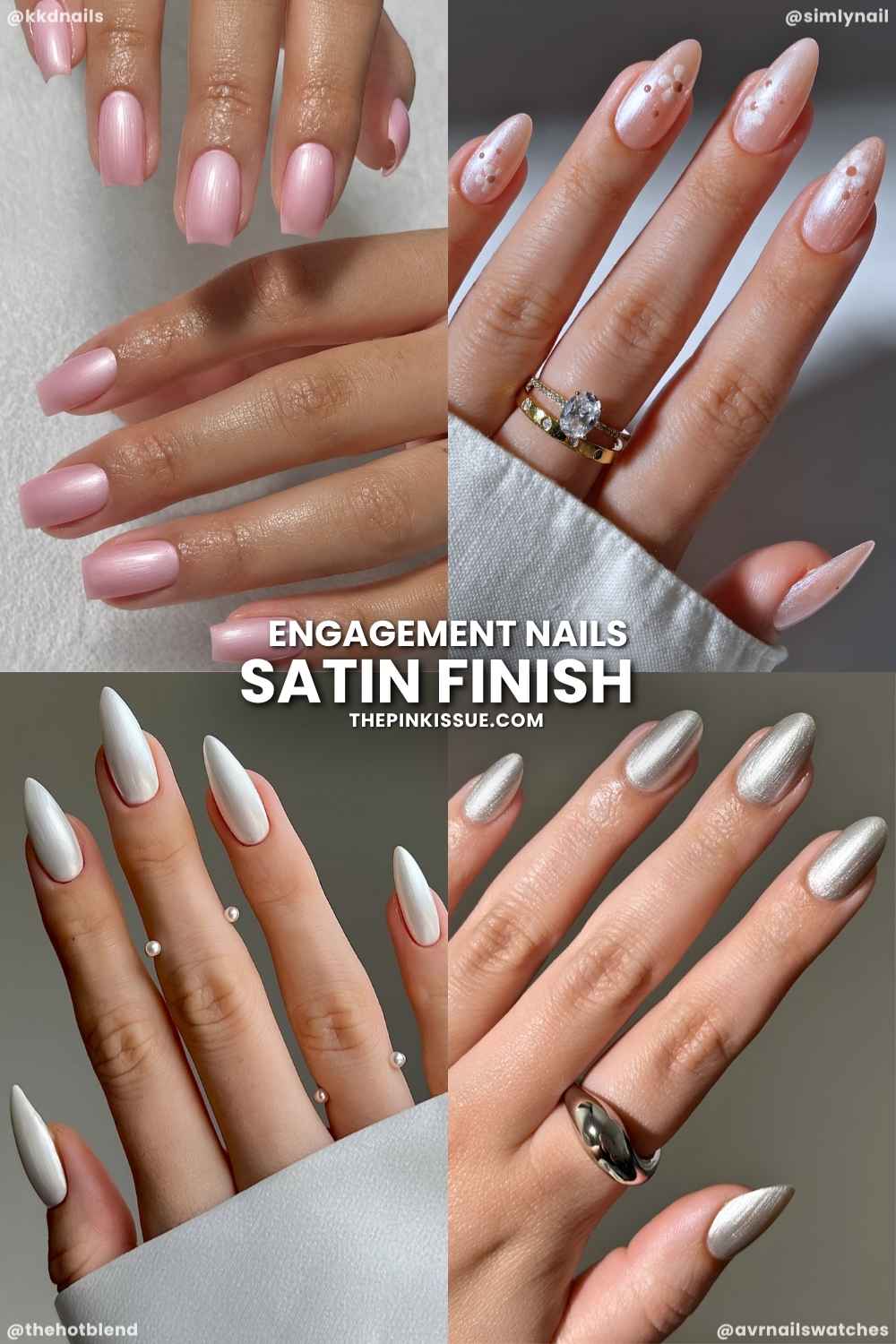 Collage of satin finish manicures