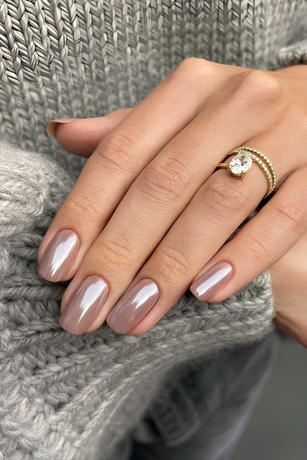 Glazed soft brown nails