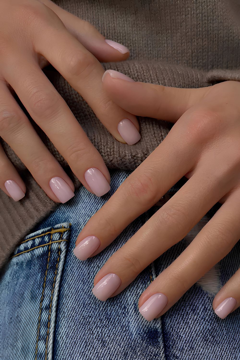 Light pink soap nails