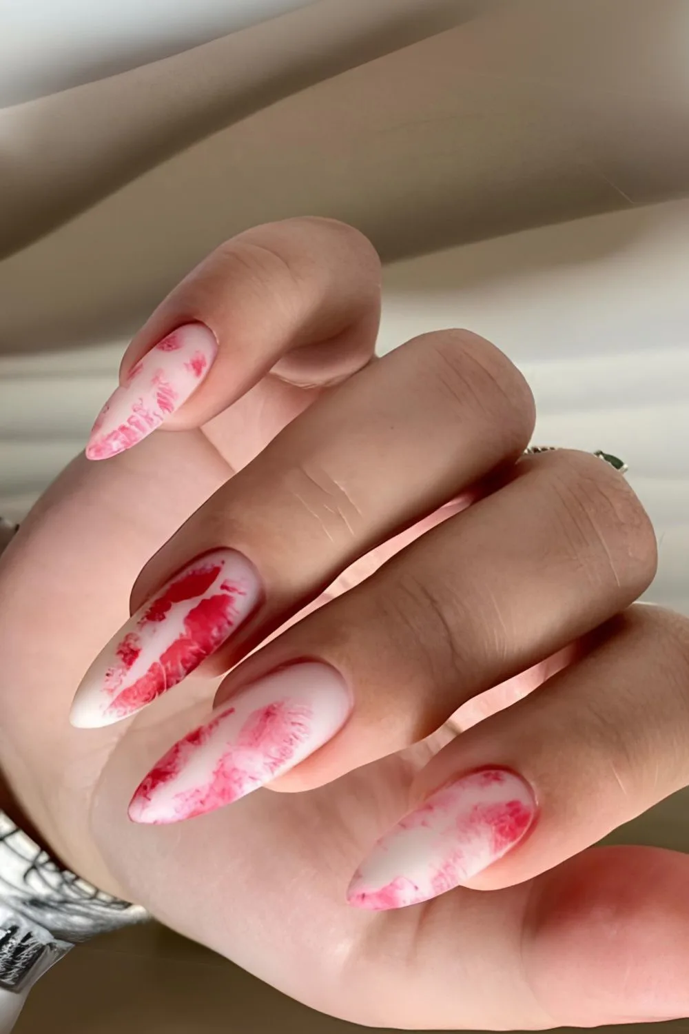 Lipstick stain nails