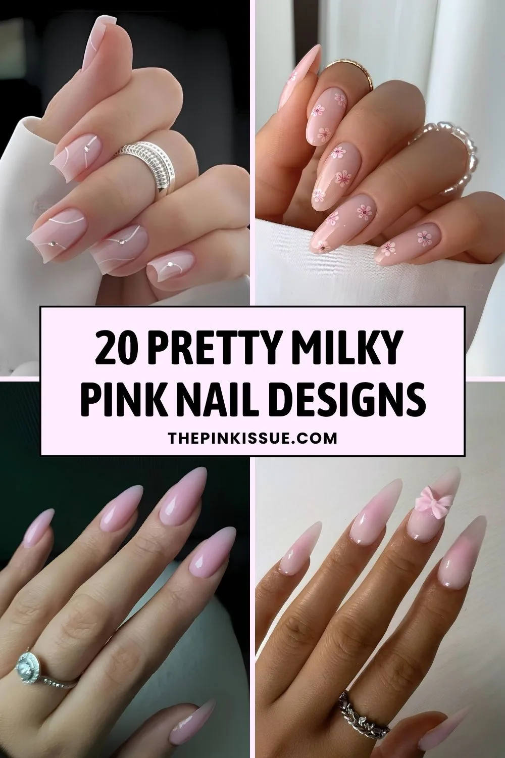 Milky pink nail ideas Pinterest