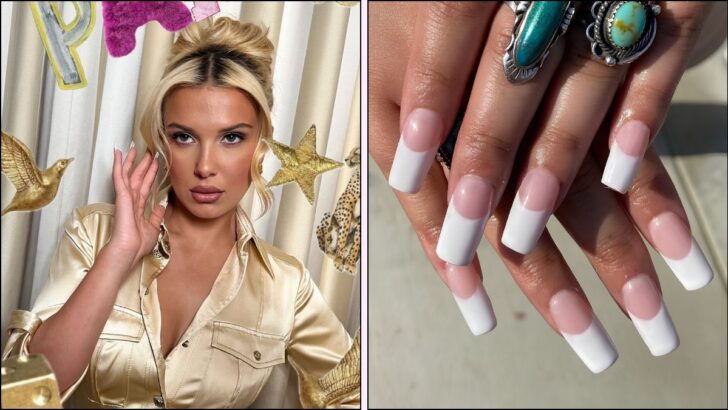 Mob Wife Manicure? Millie Bobby Brown’s French Tips Say Yes