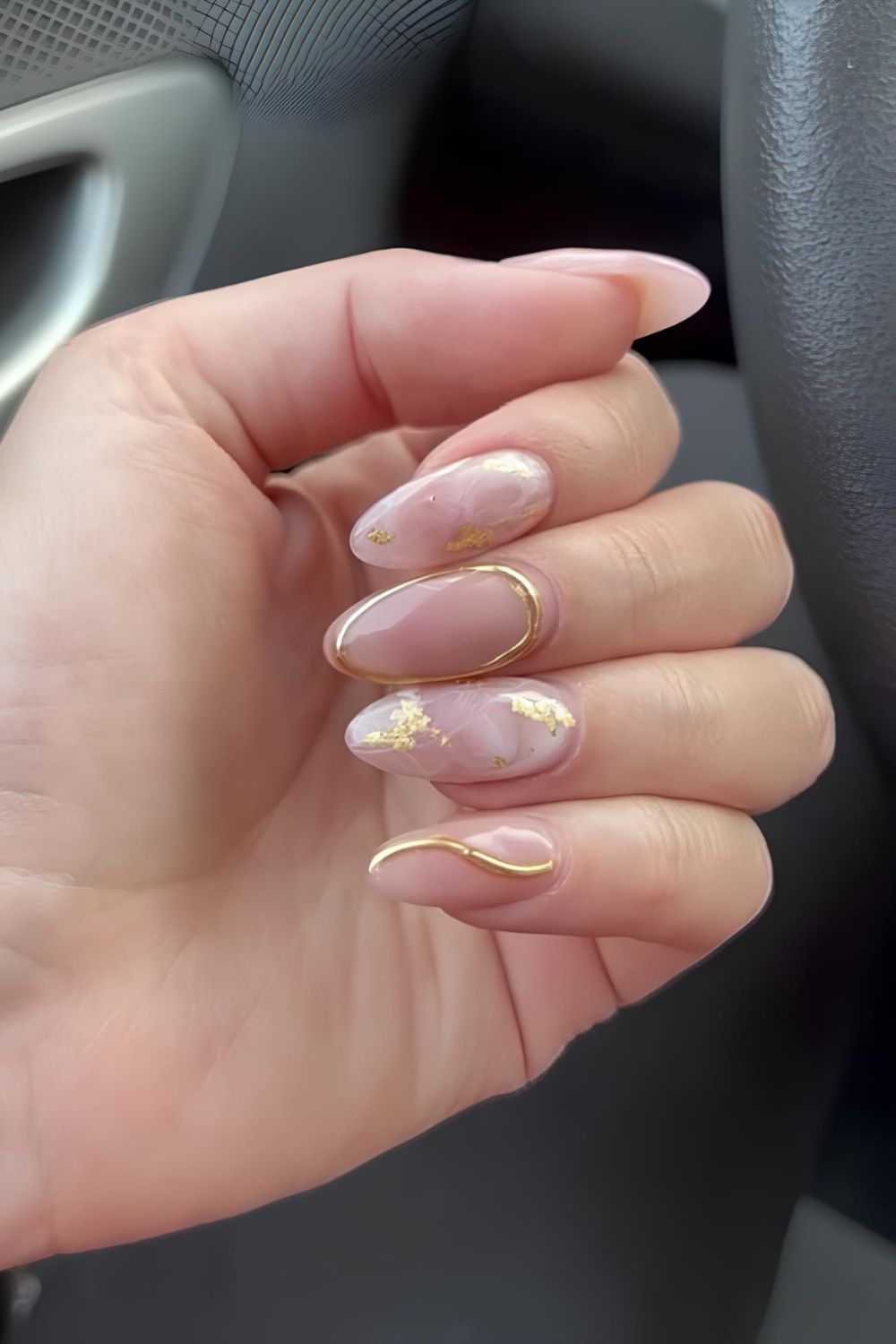 Quartz nails with chrome accents