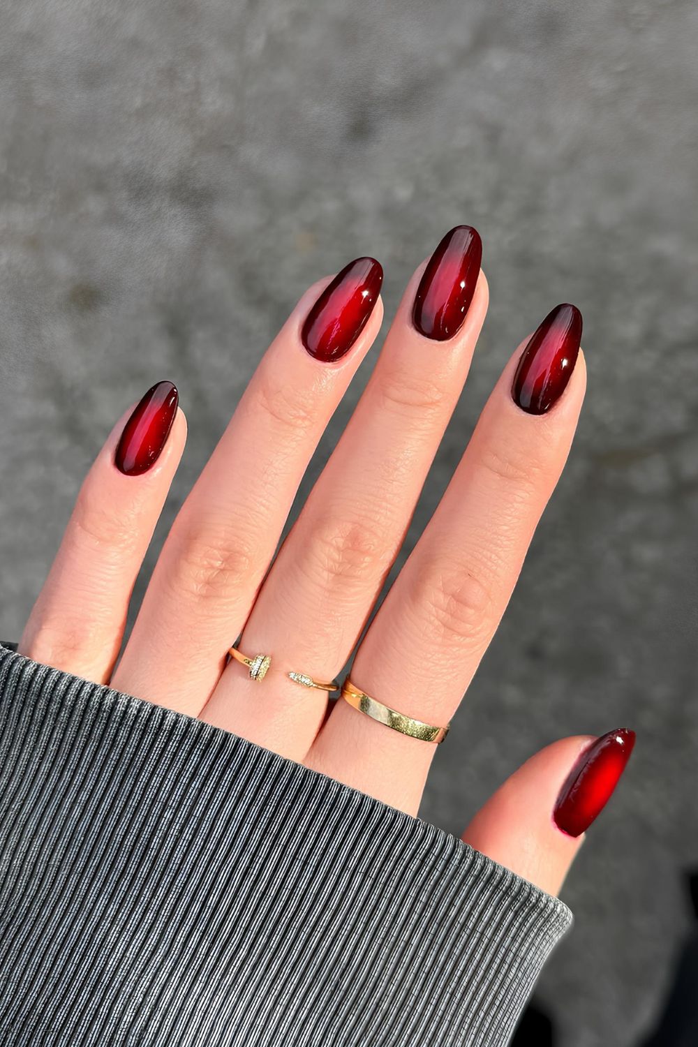 Red and black aura nails