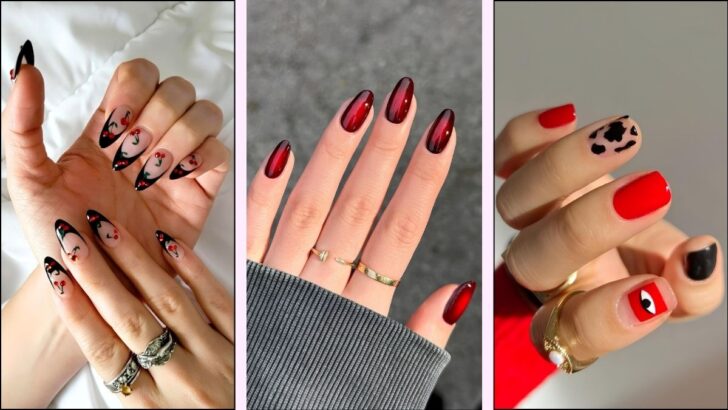 20 Red and Black Nail Designs That Are Straight-Up Fire