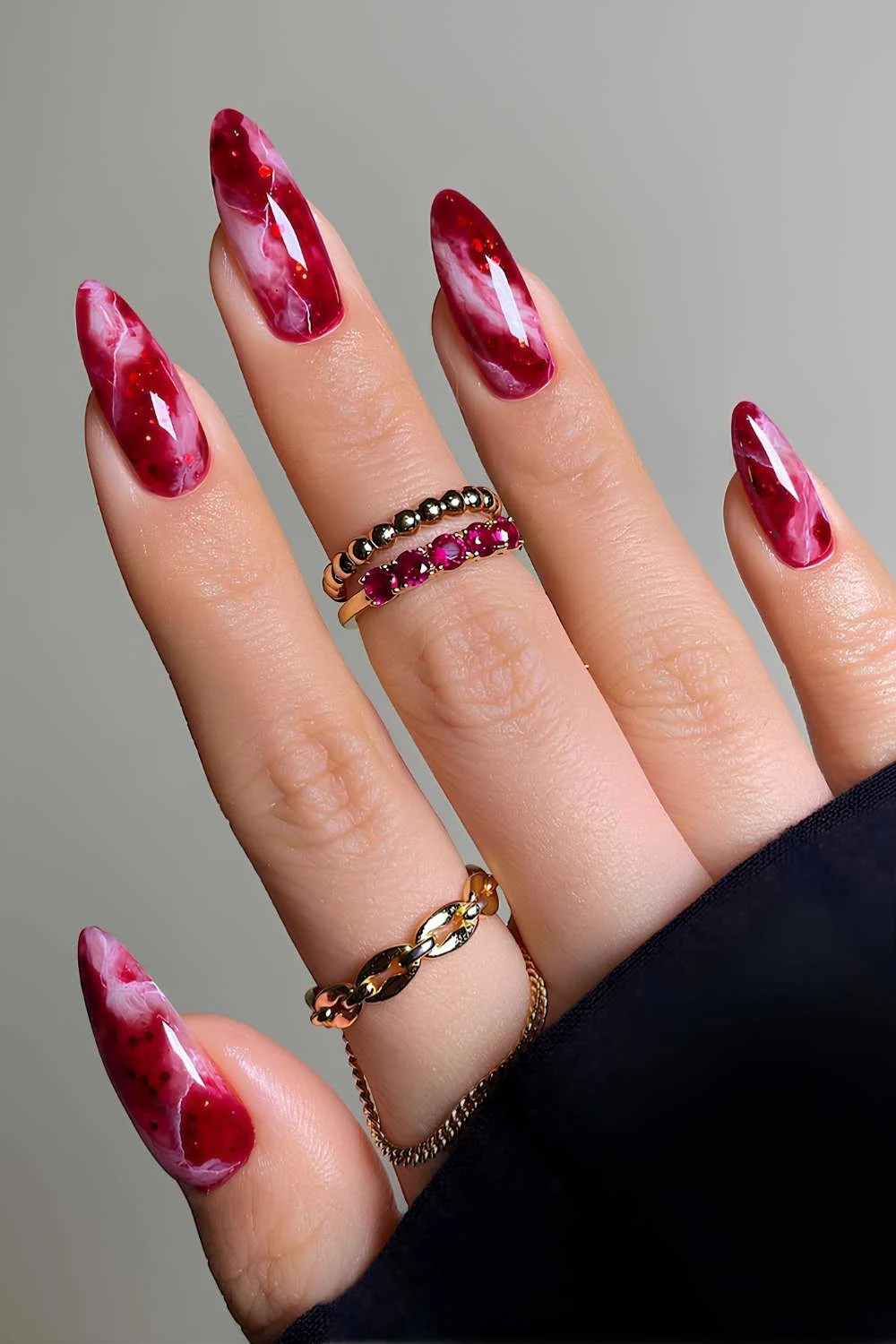 Ruby marble manicure