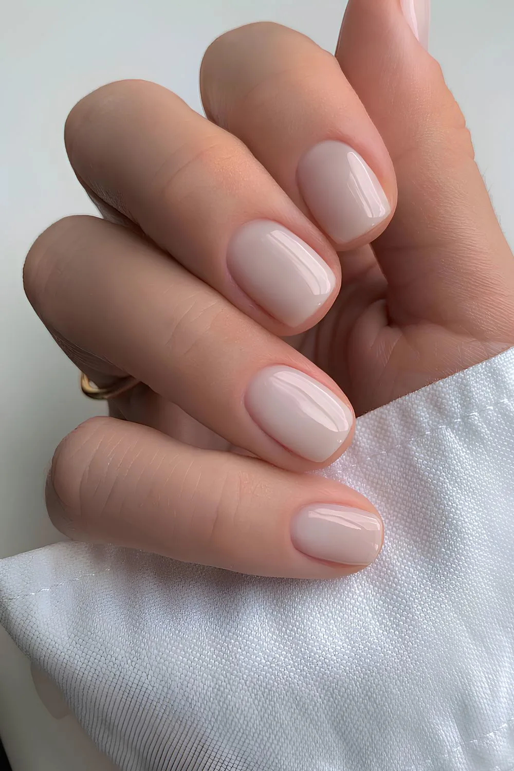 Sheer milky white nails