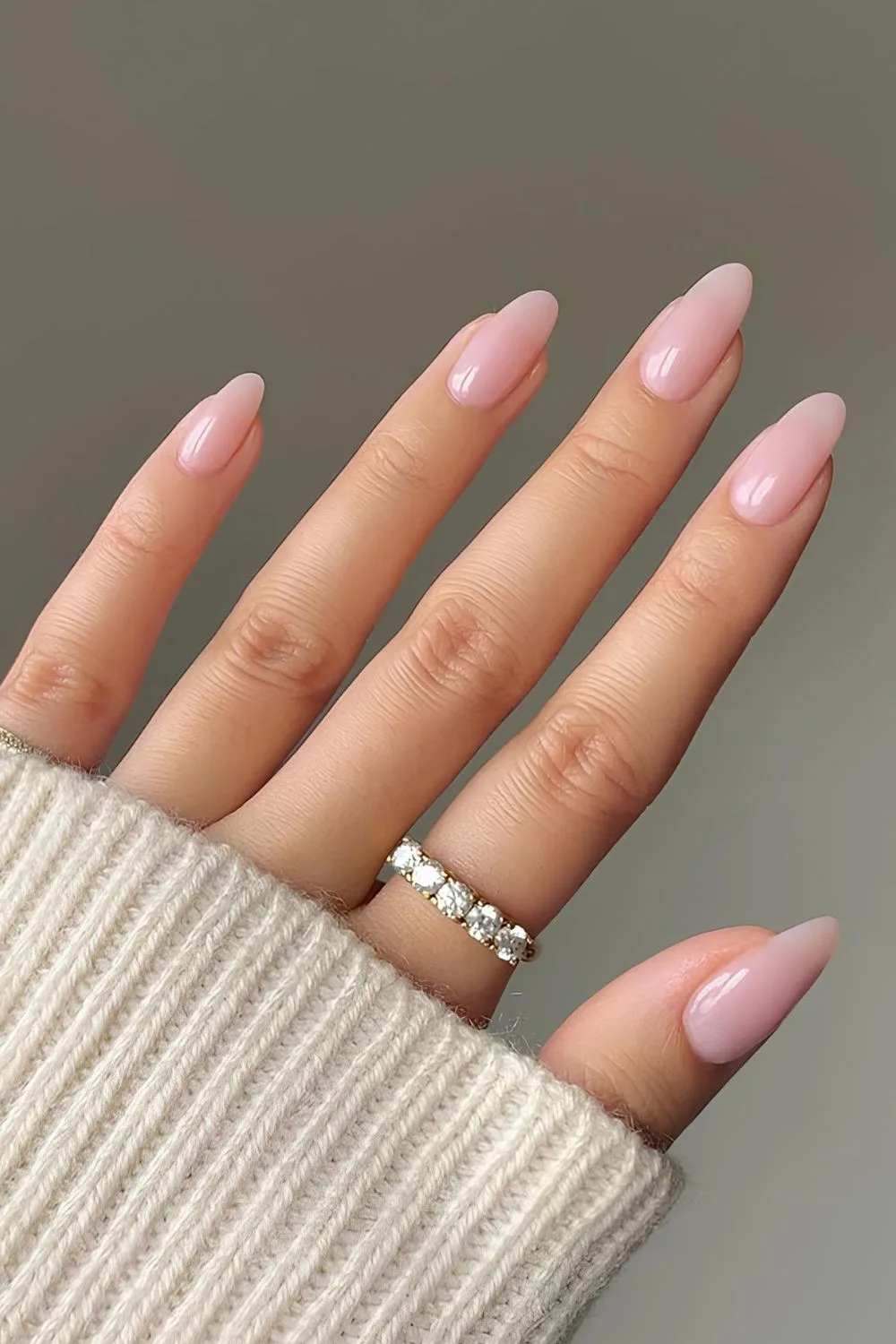 Sheer pink nails