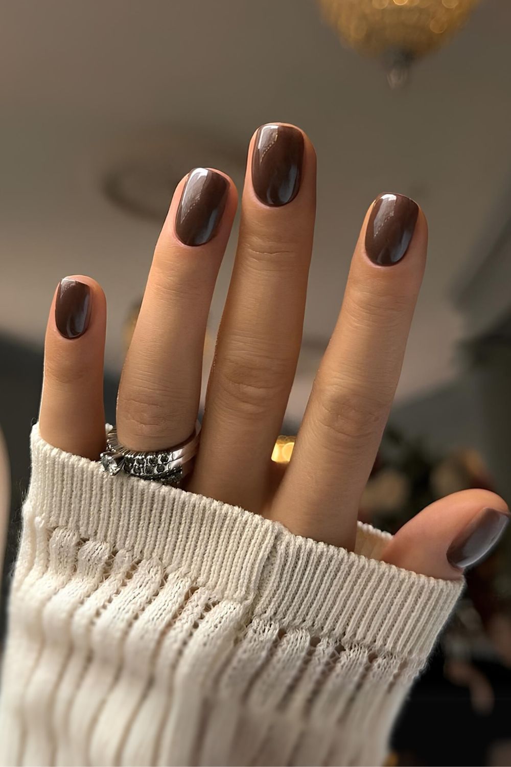 Solid brown mani