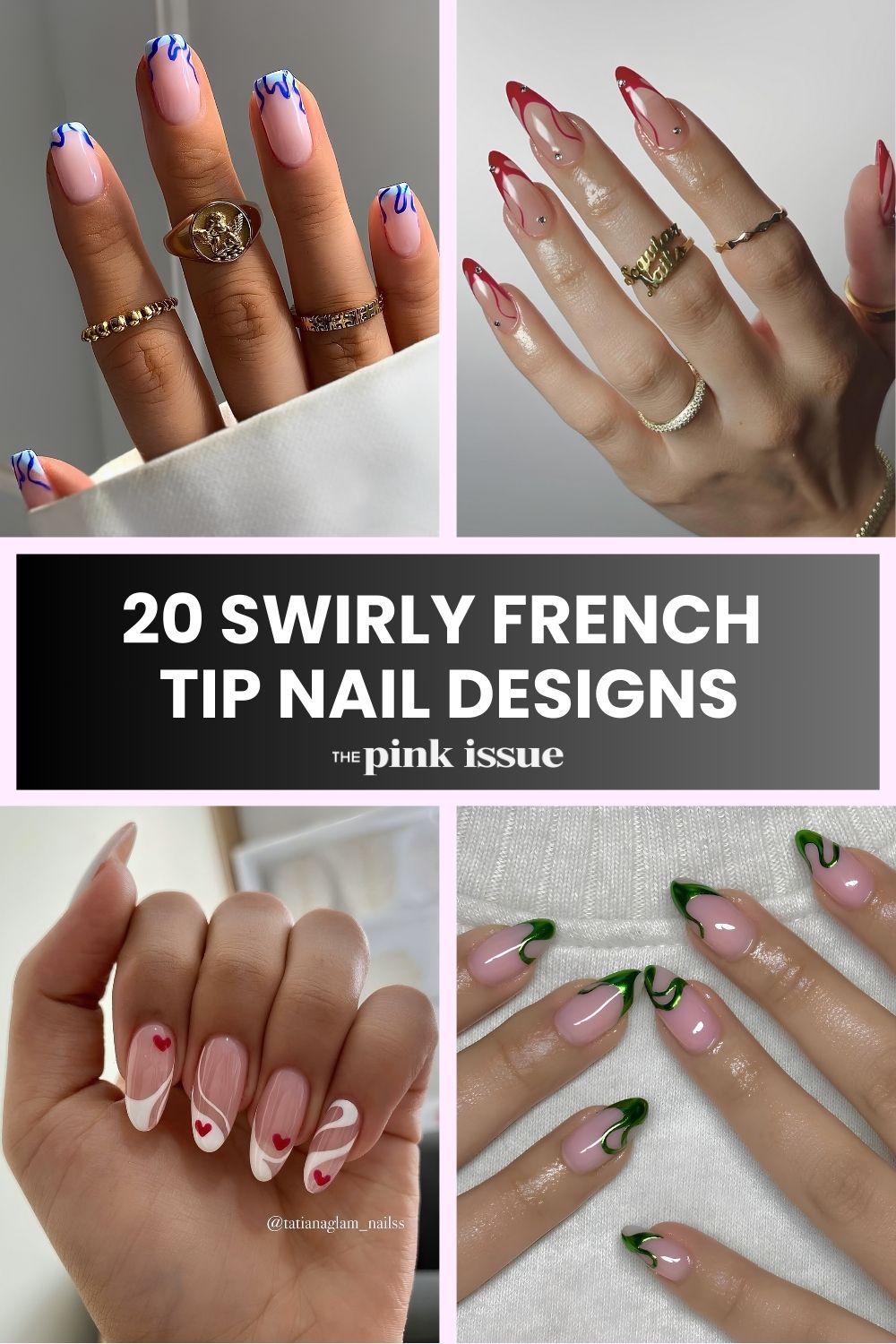 Swirly French tip nails Pinterest