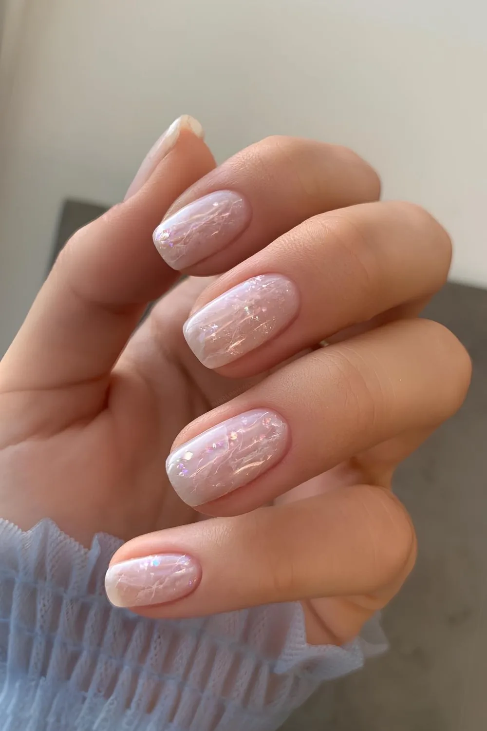 White Quartz inspired marble nails