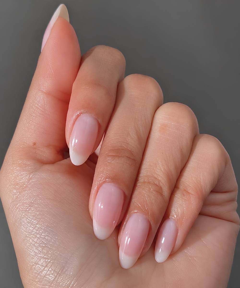 Clean and natural French tip manicure