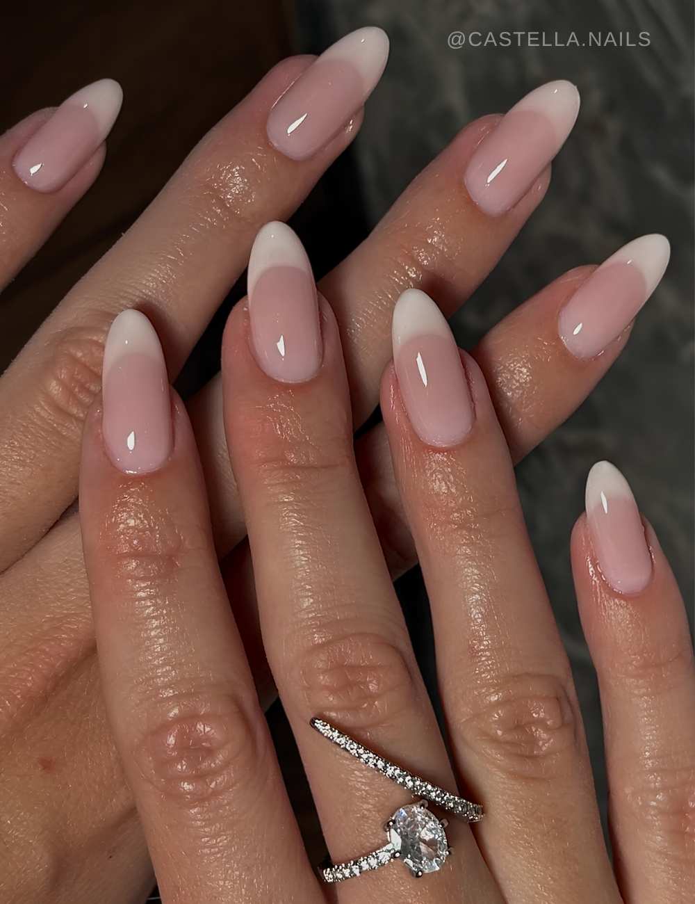 Elegant vanilla French manicure