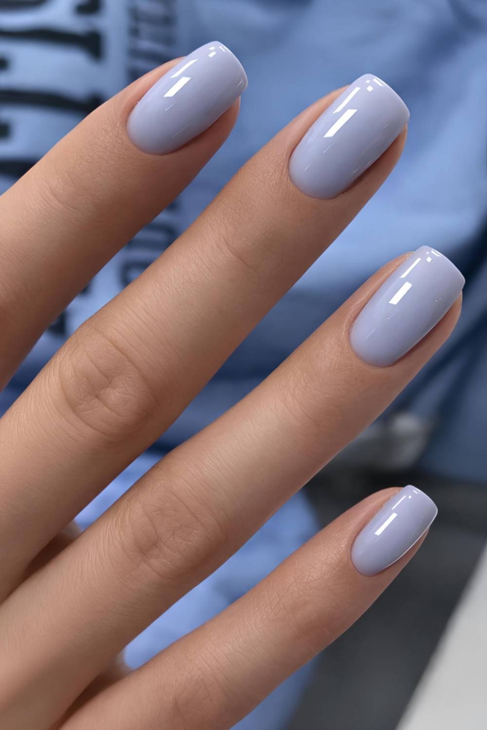 Full coverage periwinkle nails
