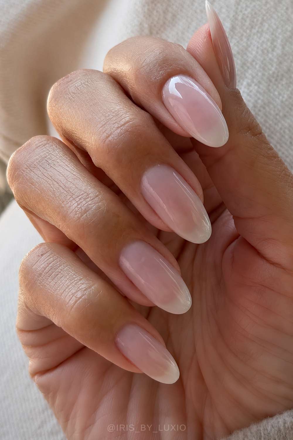 Glossy milky French manicure