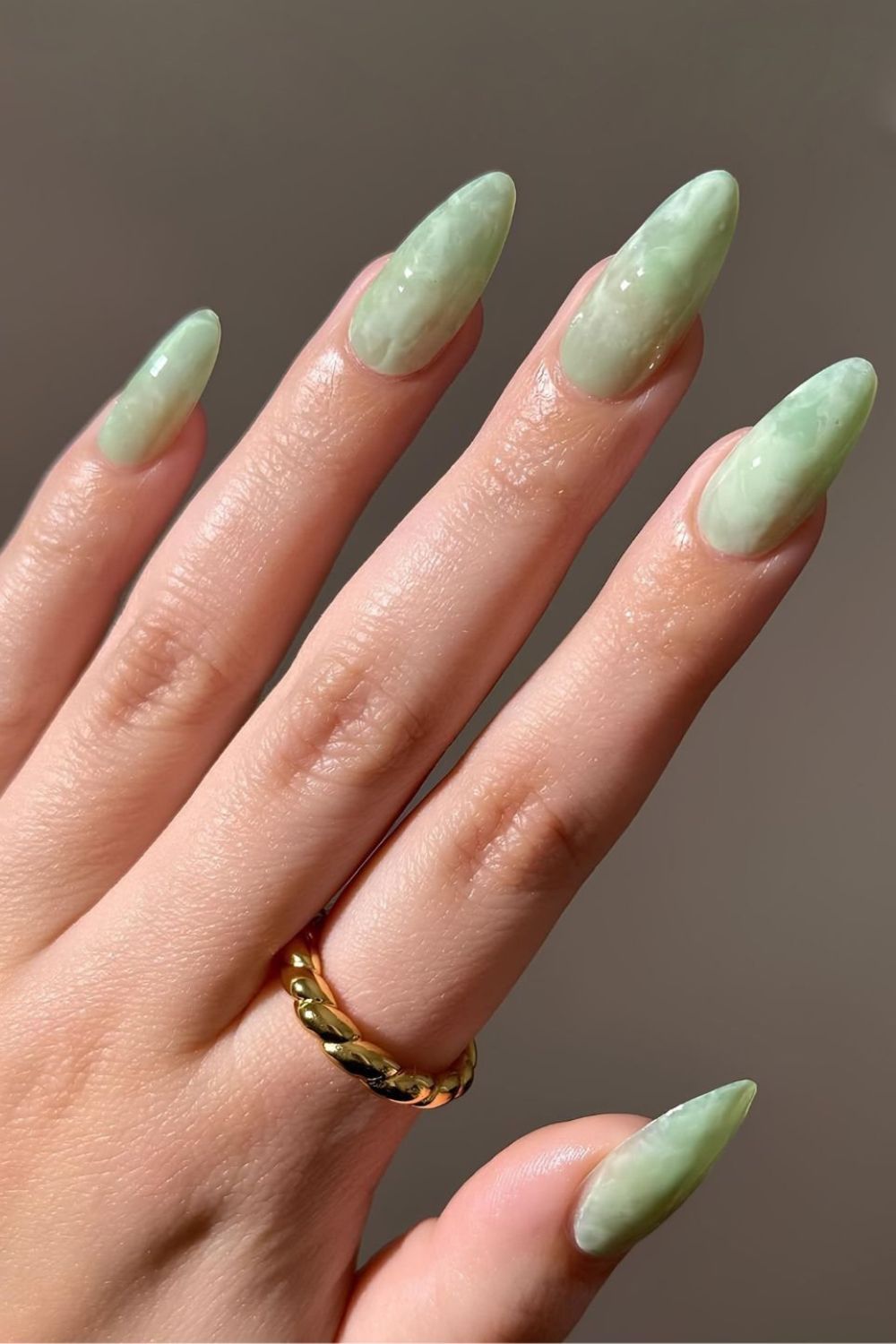 Green marble nails