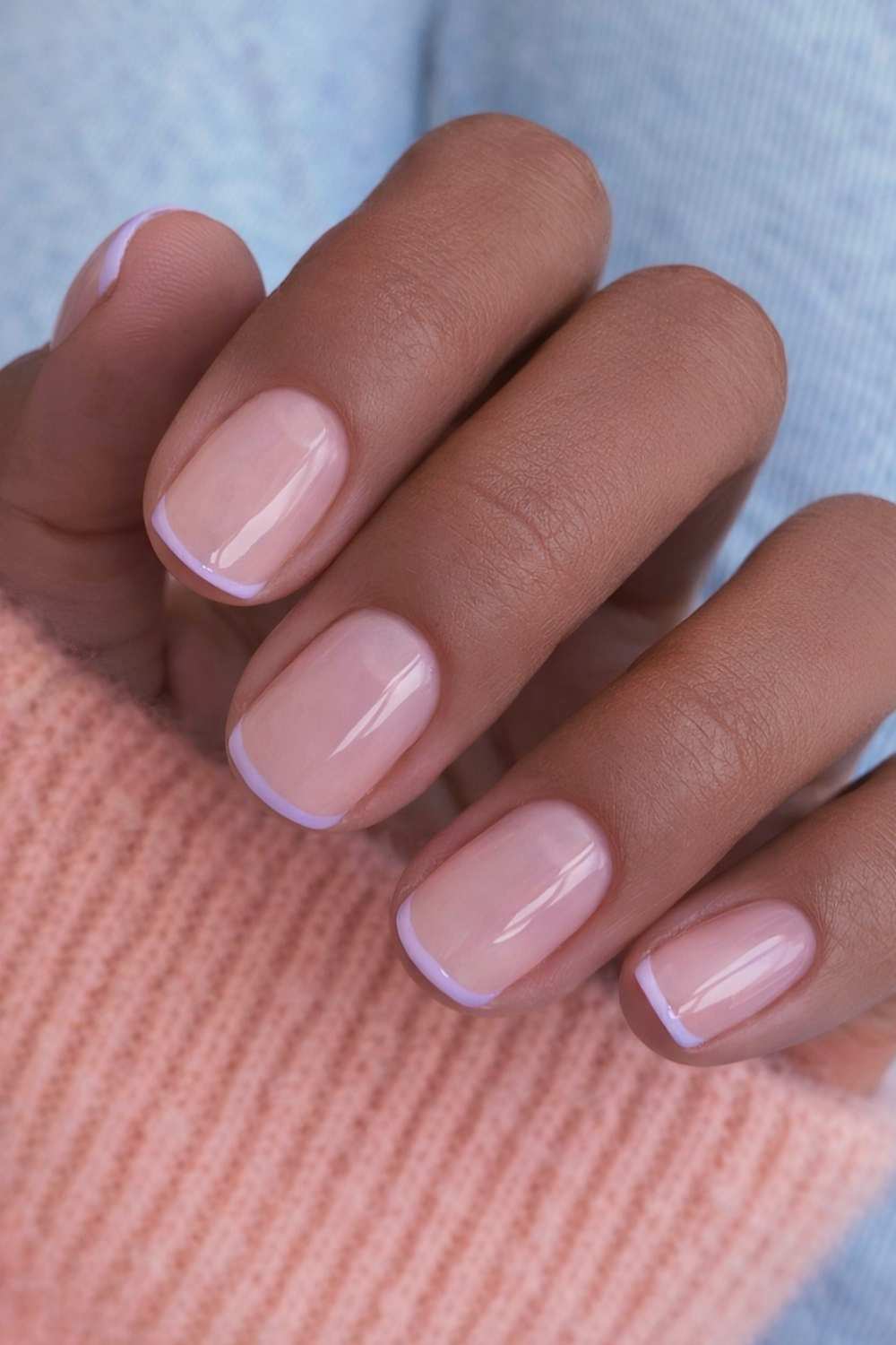 Lavender micro French nails