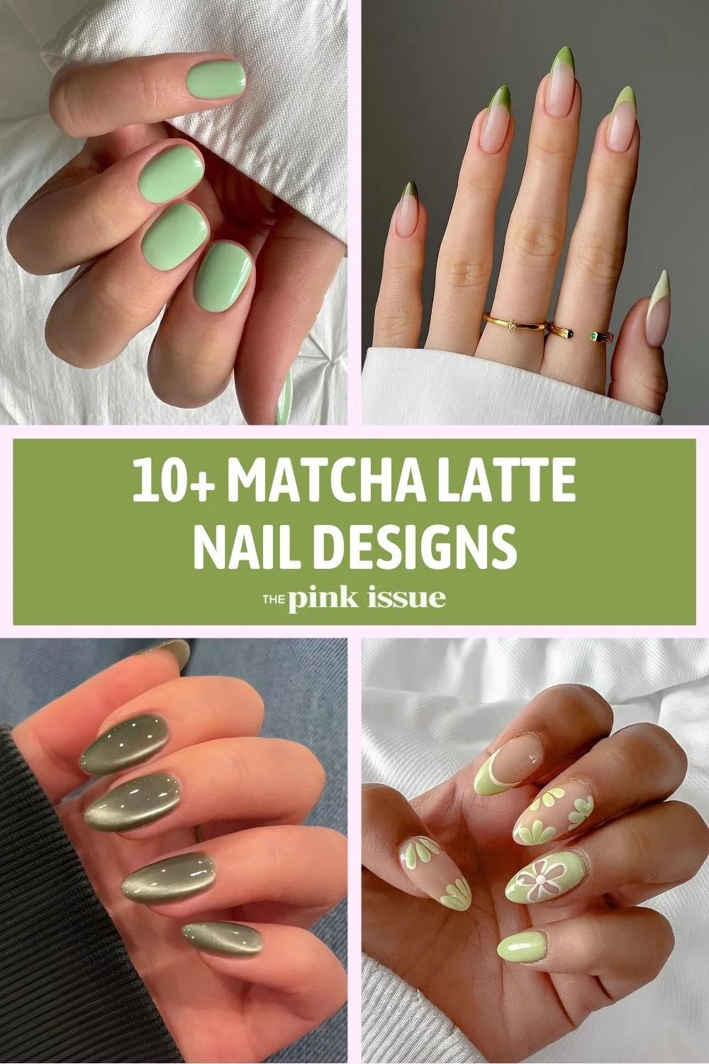 Matcha latte nail designs Pinterest