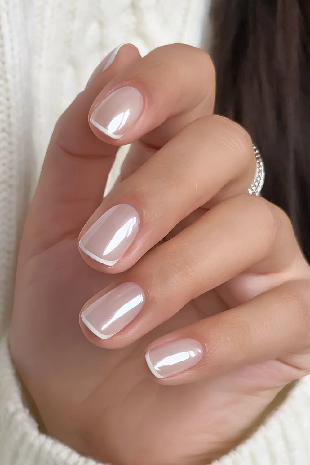 Micro iced French manicure