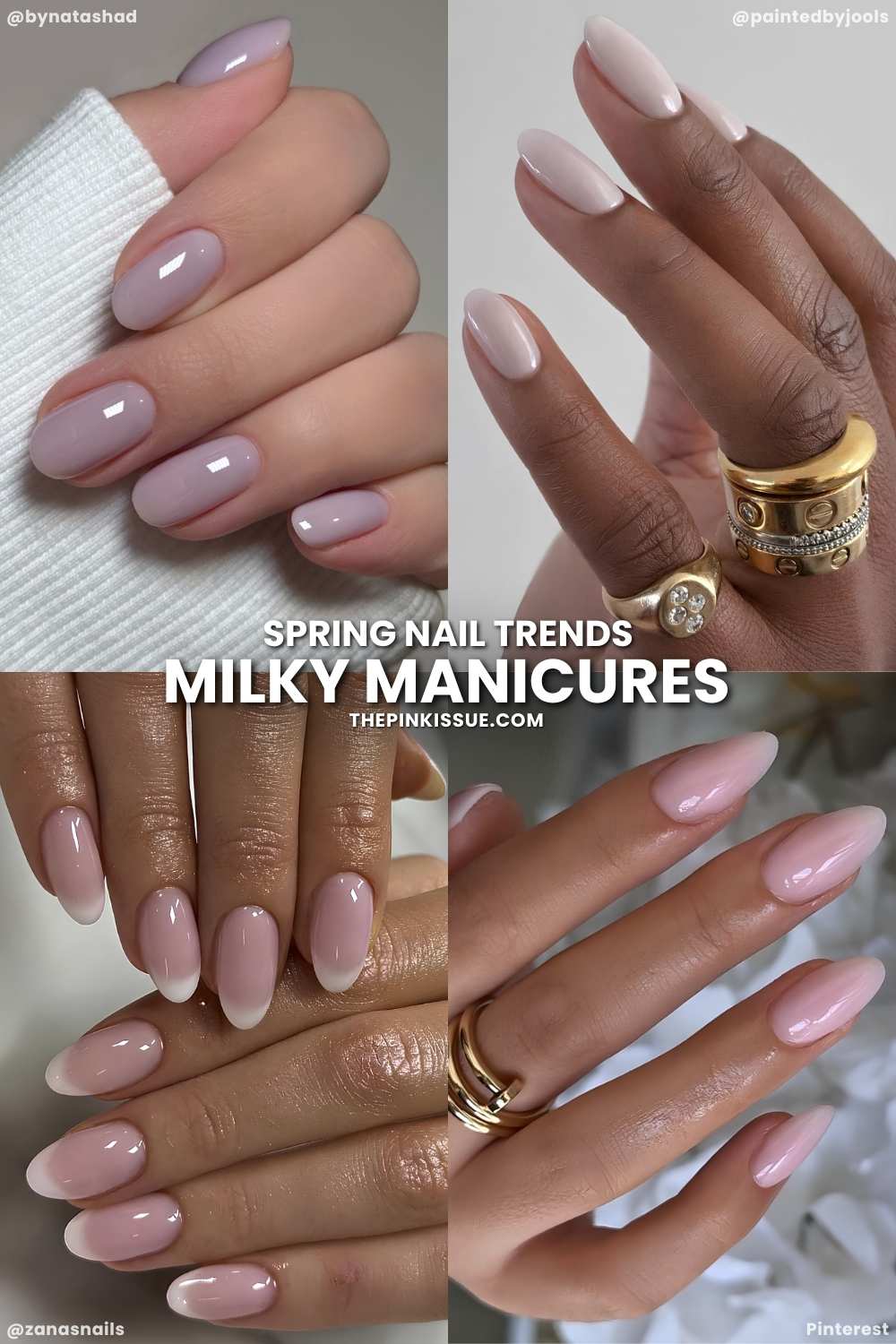 Milky mani ideas for spring