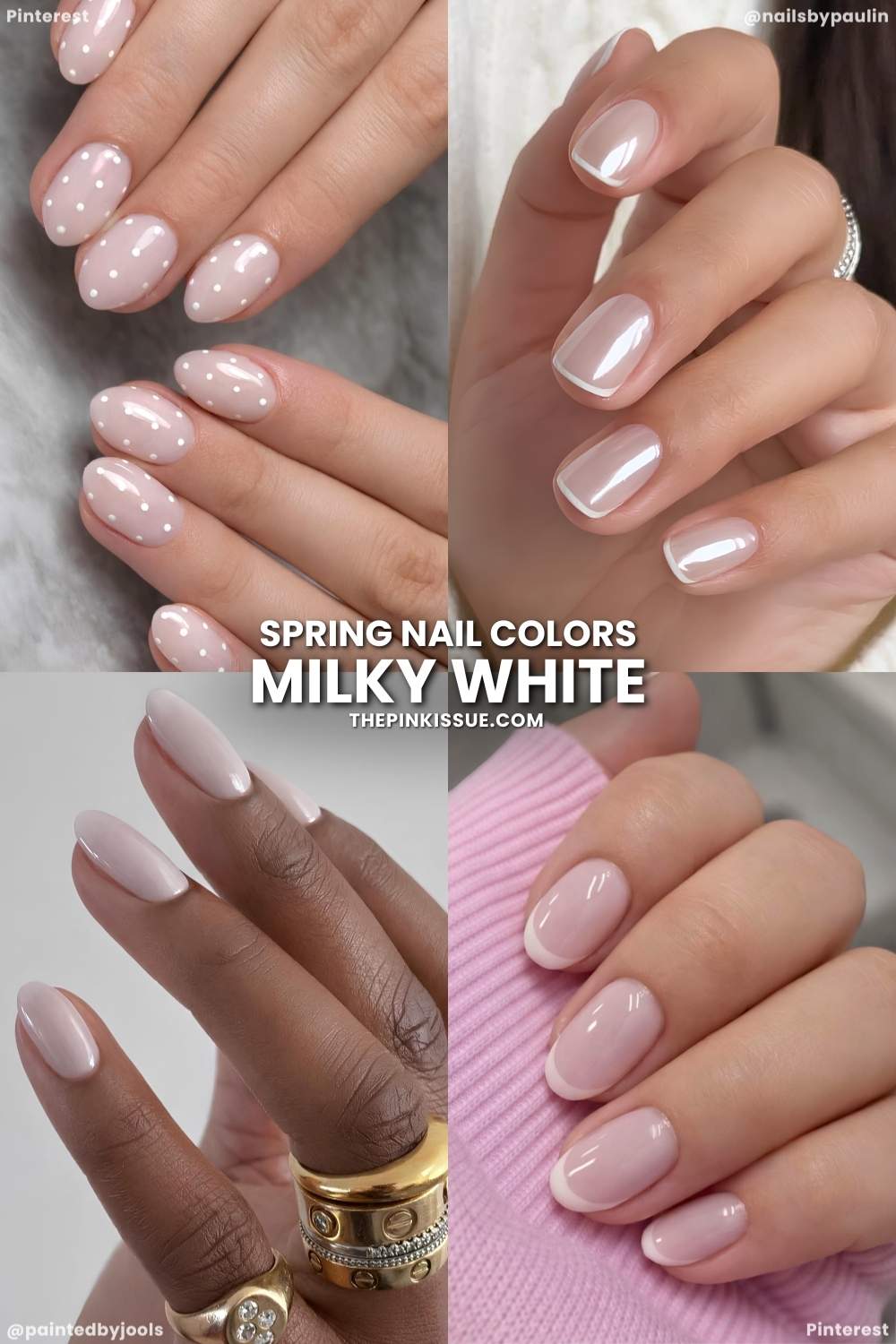 Milky white spring manicures