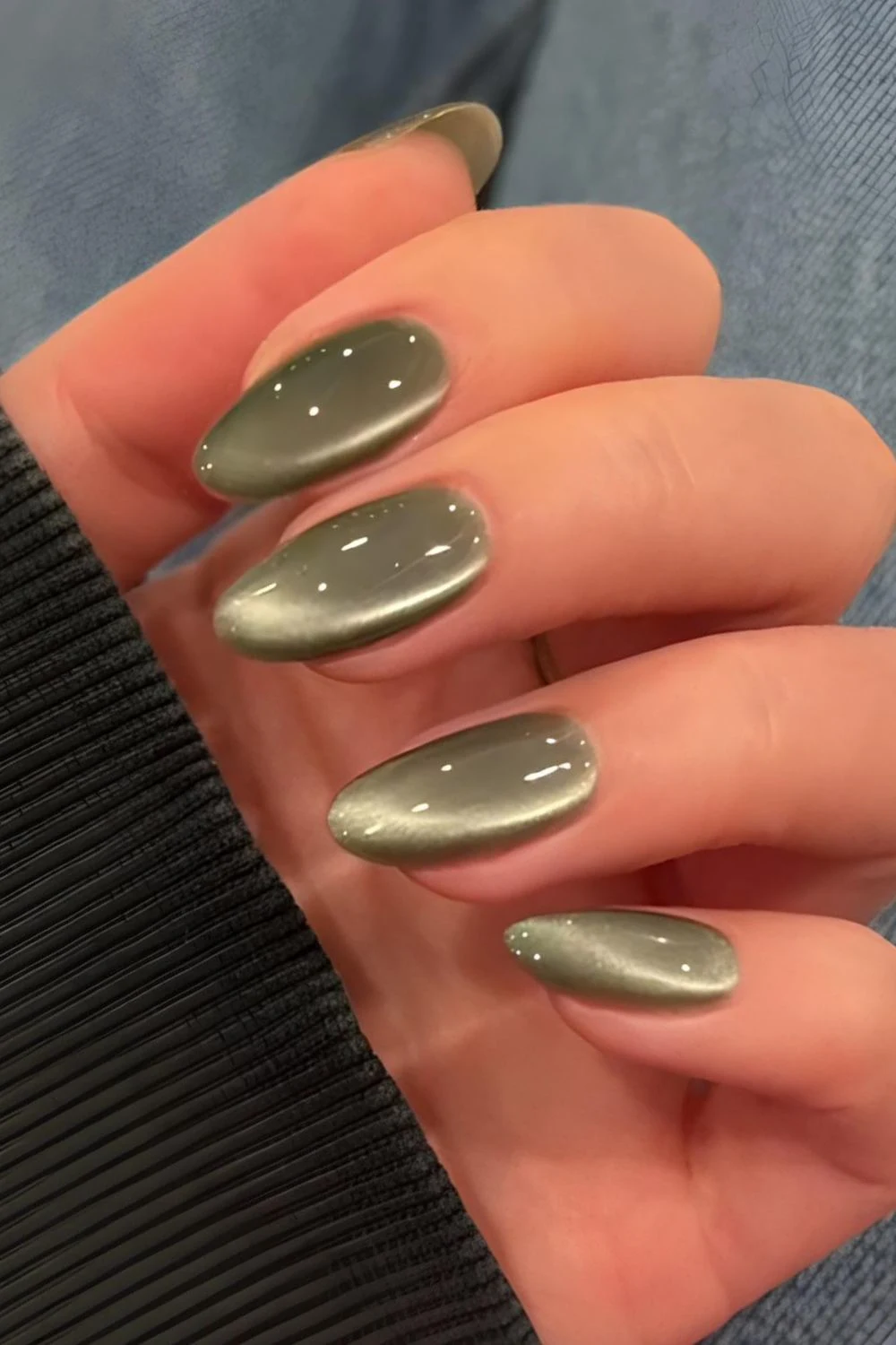 Olive green glass nails