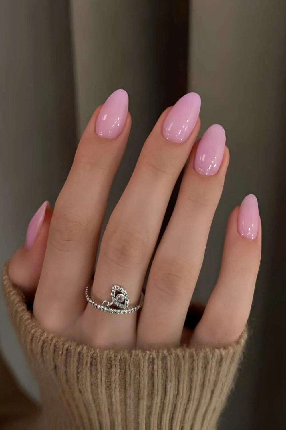 Pink solid nails