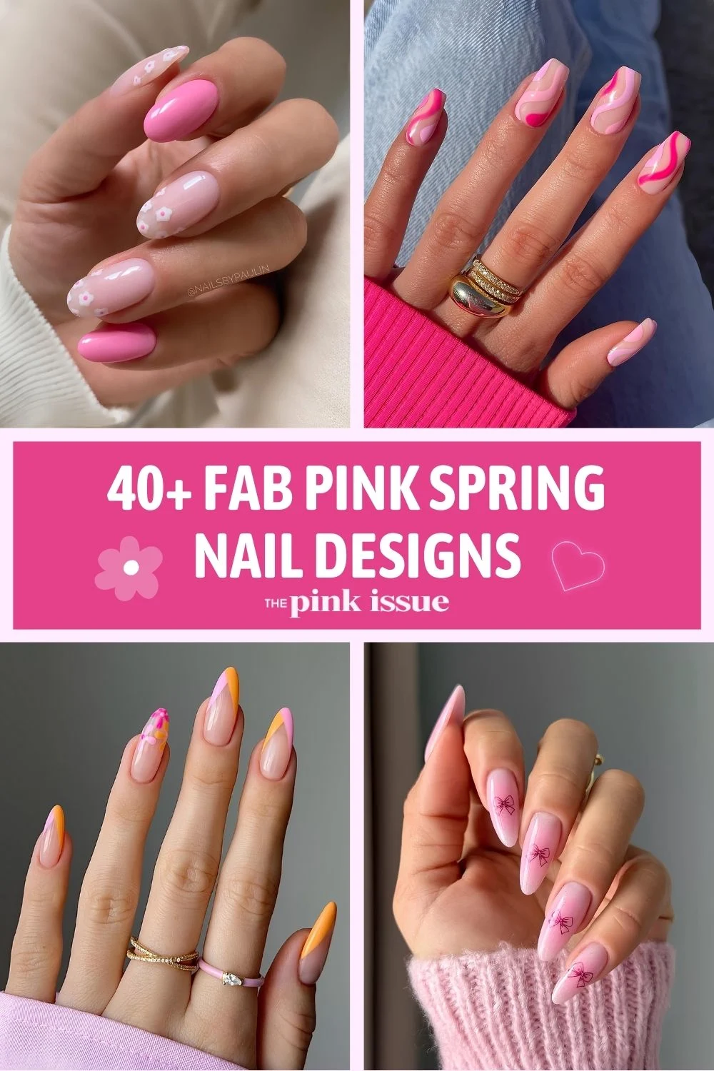 Pink spring nail designs Pinterest photo