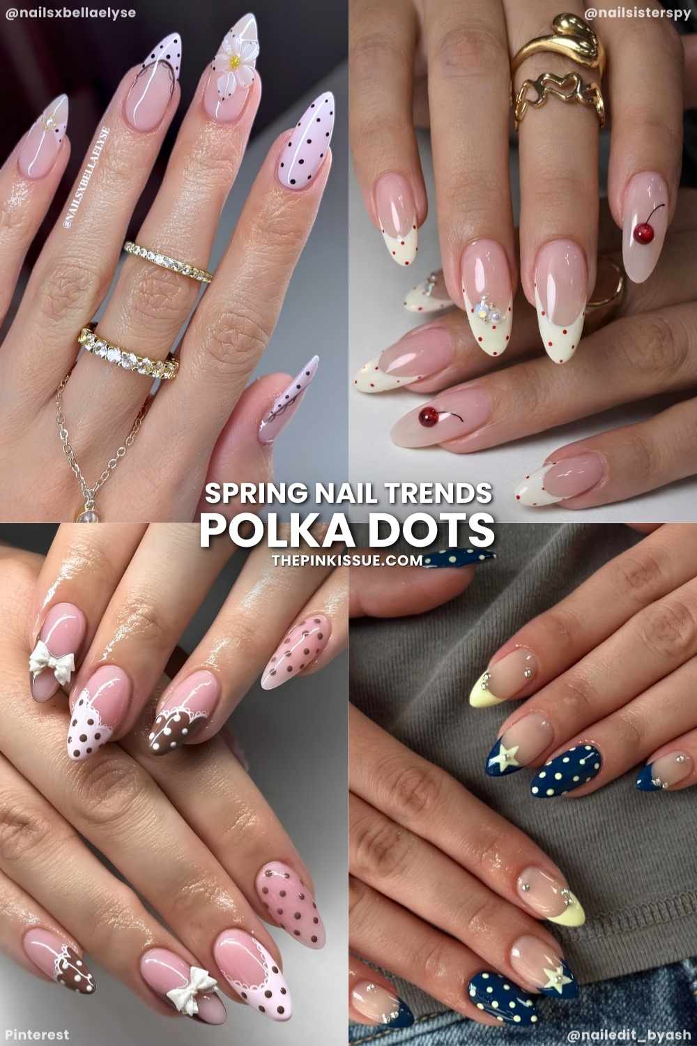 Polka dot spring nail designs