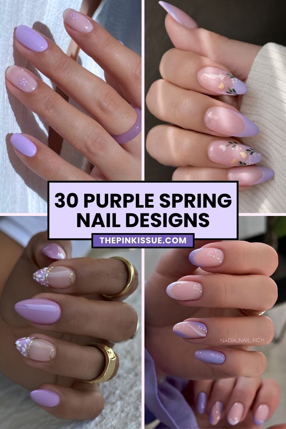 Purple spring nail inspo Pinterest