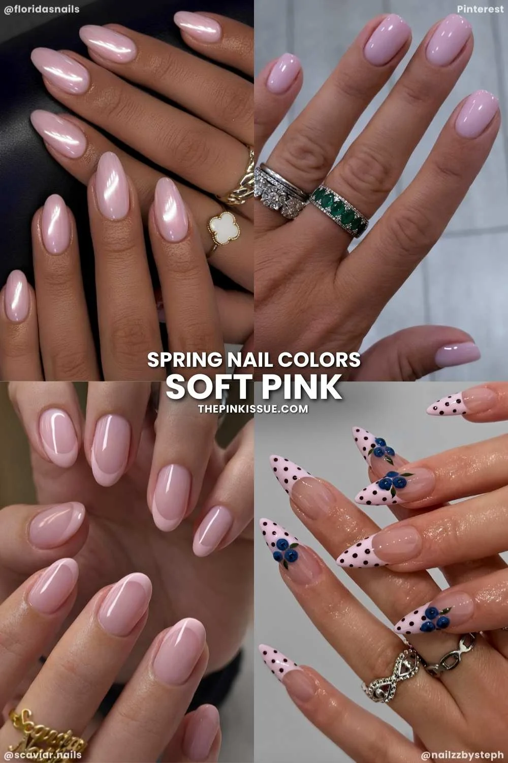 Soft pink spring manicures