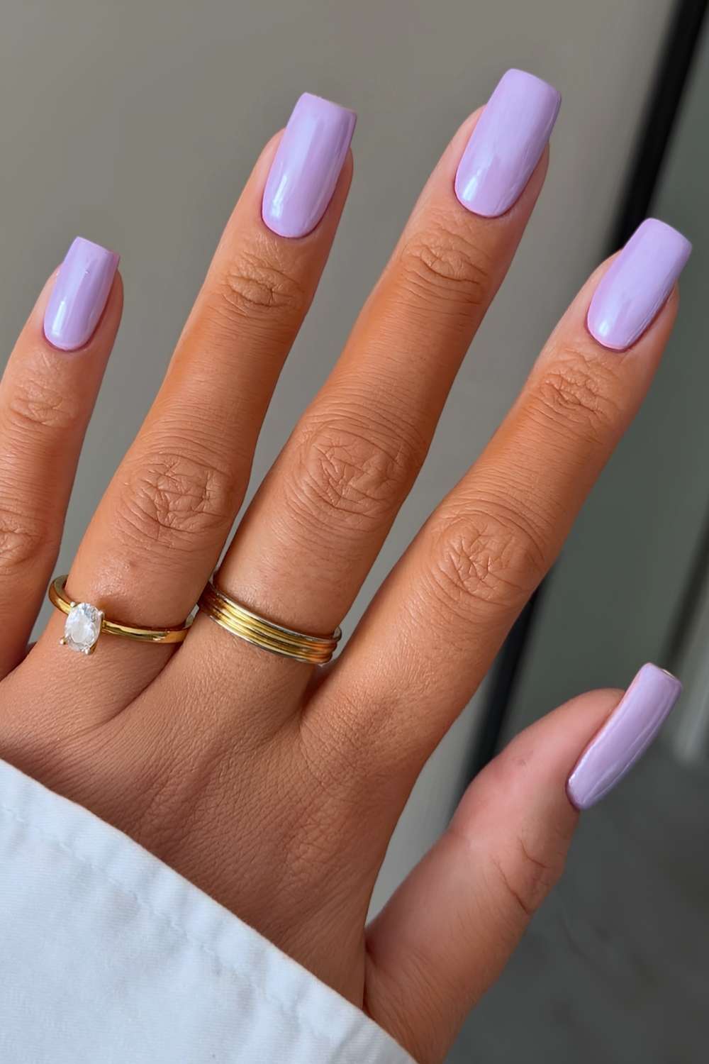 Spring lavender chrome nails
