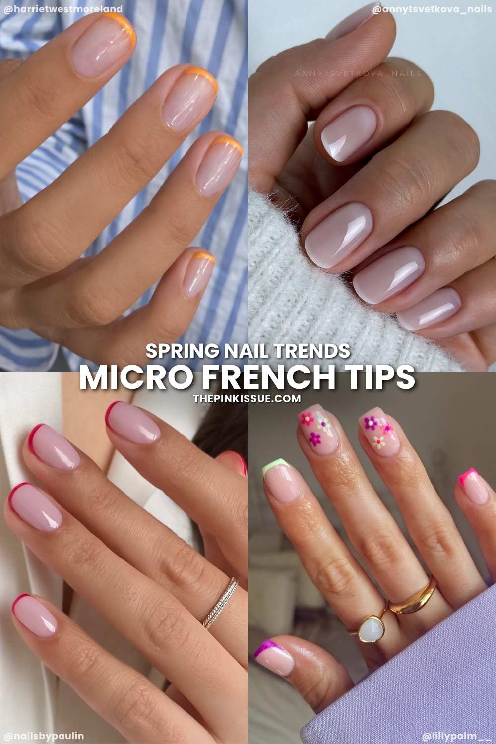 Spring micro French tip nails