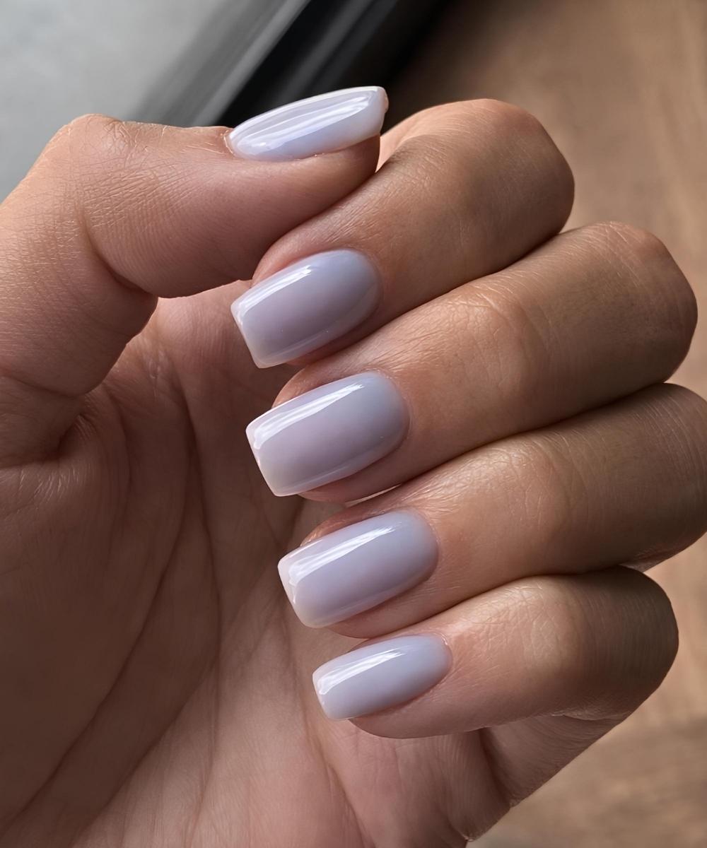 Square light periwinkle nails