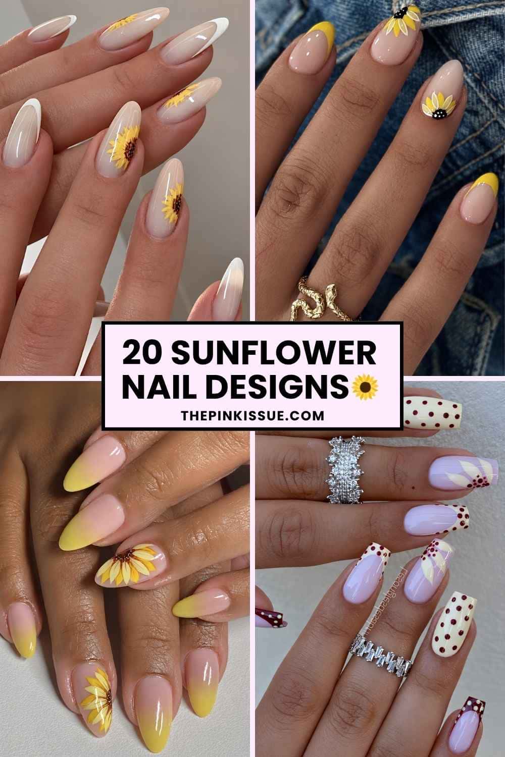 Sunflower nail inspo Pinterest