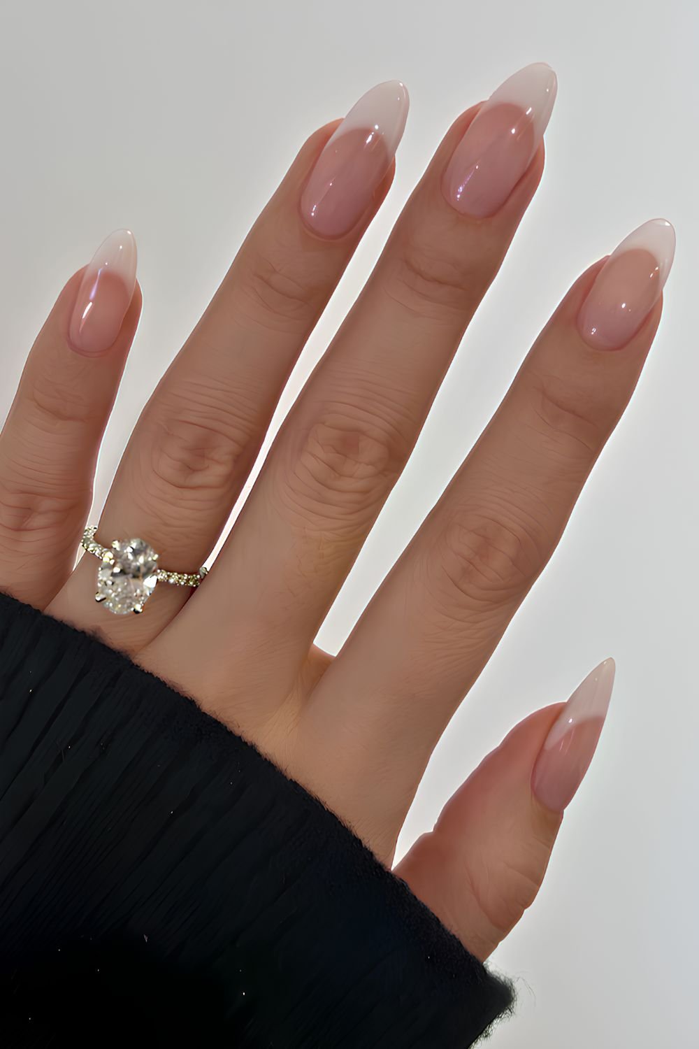 Thick vanilla French tip manicure
