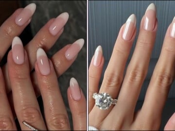 Vanilla French tip manicures